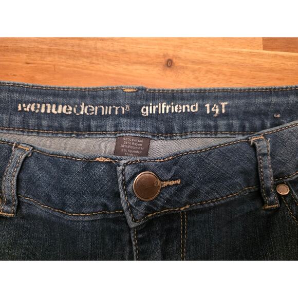 Denizen by Levi’s Girlfriend Jeans Size 14 Tall Blue Denim Patch Removed - Picture 4 of 7